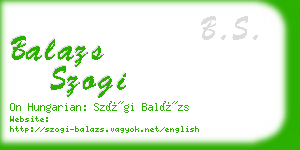 balazs szogi business card